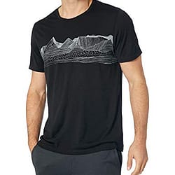 Icebreaker Merino Men's Tech Lite Short Sleeve Crewe Pyrenees Athletic T Shirts, Large, Black 19