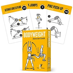 Exercise Cards BODYWEIGHT - Home Gym Workout Personal Trainer Fitness Program Guide Tones Core Ab Legs Glutes Chest Biceps Total Upper Body Workouts Calisthenics Training Routine 9