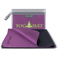 TOPLUS Travel Yoga Mat - Foldable 1/16 Inch Thin Hot Yoga Mat, Sweat Absorbent Anti Slip, High-Grade Natural Suede for Travel, Yoga and Pilates, Coming with Carrying Bag 4