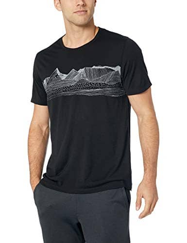 Icebreaker Merino Men's Tech Lite Short Sleeve Crewe Pyrenees Athletic T Shirts, Large, Black 1