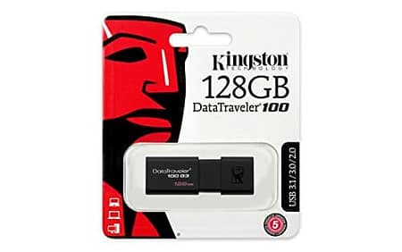 Kingston Digital 128GB DataTraveler 100 G3 USB 3.0 100MB/s Read, 10MB/s Write (DT100G3/128GB) 6