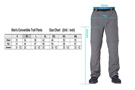 Trailside Supply Co. Men's Quick-Dry Convertible Nylon Trail Pants with Belt 4