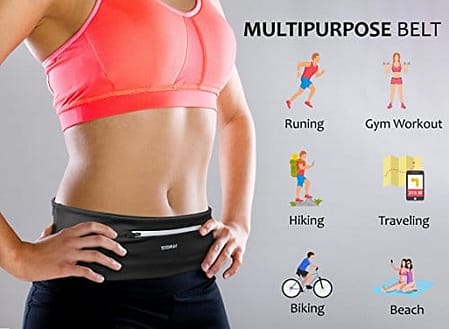 Tirrinia Unisex Running Belt Fanny Pack for iPhone X 6 7 8 Plus, Runner Workout Belt Waist Pack for Women and Men Walking Fitness Jogging Travel 2