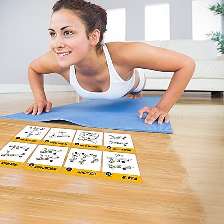 Exercise Cards BODYWEIGHT - Home Gym Workout Personal Trainer Fitness Program Guide Tones Core Ab Legs Glutes Chest Biceps Total Upper Body Workouts Calisthenics Training Routine 4