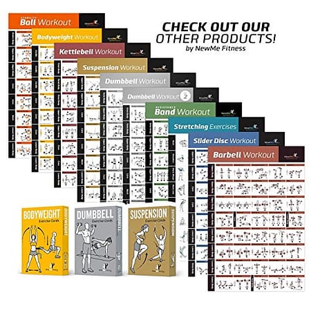 Exercise Cards BODYWEIGHT - Home Gym Workout Personal Trainer Fitness Program Guide Tones Core Ab Legs Glutes Chest Biceps Total Upper Body Workouts Calisthenics Training Routine 6