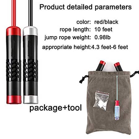 Gaoykai Weighted Jump Rope for Women,Men,Heavy Jump Rope with Adjustable Bold TPU Rope,Ball Bearing Aluminum Alloy Non-Slip Handle,Great for Crossfit Training, Boxing, and MMA Workouts 2