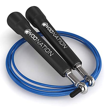 WOD Nation Speed Jump Rope - Blazing Fast Jumping Ropes - Endurance Workout for Boxing, MMA, Martial Arts or Just Staying Fit + FREE Skipping Training Included - Adjustable for Men, Women and Children 2