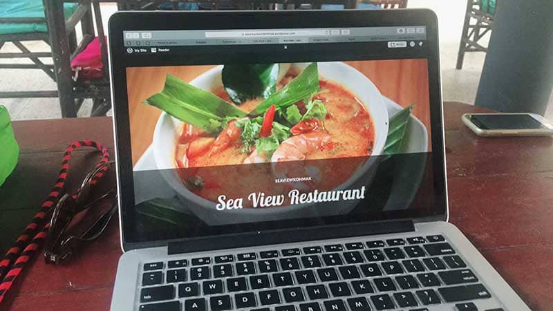 I made my host a new website while staying at his resort... sea view resort koh mak