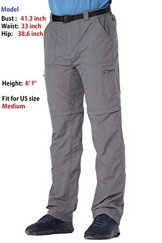 Trailside Supply Co. Men's Quick-Dry Convertible Nylon Trail Pants with Belt 3