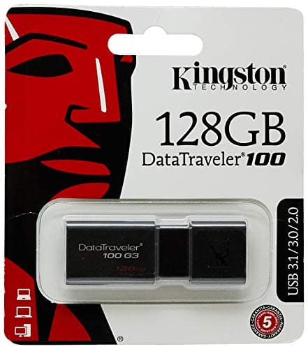 Kingston Digital 128GB DataTraveler 100 G3 USB 3.0 100MB/s Read, 10MB/s Write (DT100G3/128GB) 2