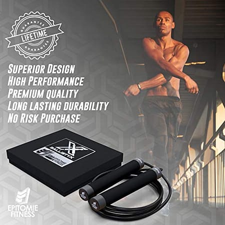 Ballistyx Jump Rope - Premium Speed Jump Rope with 360 Degree Spin, Silicone Grips, Steel Handles and Adjustable Power Cable - for Crossfit, Gym & Home Fitness Workouts & More 3