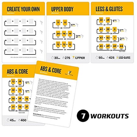 Exercise Cards BODYWEIGHT - Home Gym Workout Personal Trainer Fitness Program Guide Tones Core Ab Legs Glutes Chest Biceps Total Upper Body Workouts Calisthenics Training Routine 2