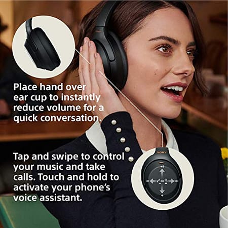 Sony Noise Cancelling Headphones WH1000XM3: Wireless Bluetooth Over the Ear Headphones with Mic and Alexa voice control - Industry Leading Active Noise Cancellation - Black 3