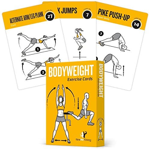 Exercise Cards BODYWEIGHT - Home Gym Workout Personal Trainer Fitness Program Guide Tones Core Ab Legs Glutes Chest Biceps Total Upper Body Workouts Calisthenics Training Routine 26